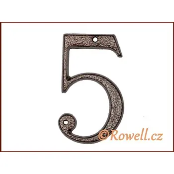 Domovní cedule C3. Číslice 120mm komaxit měď '5' (C3. Číslice 120mm komaxit měď '5' v povrchu měď. Vhodné řešení pro nábytek v interiéru.)
