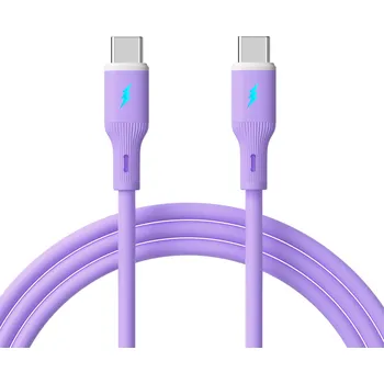 Kabel USB type C / USB type C 1m AK-USB-70 60W Silikon Fialová