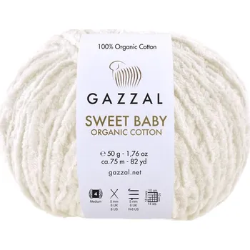 Příze Gazzal Příze Sweet baby organic cotton 2601 ecru