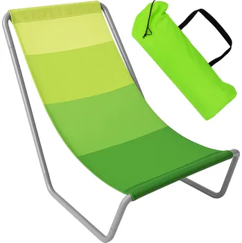 Zahradní lehátko Plážové lehátko Olek zelené/žluté