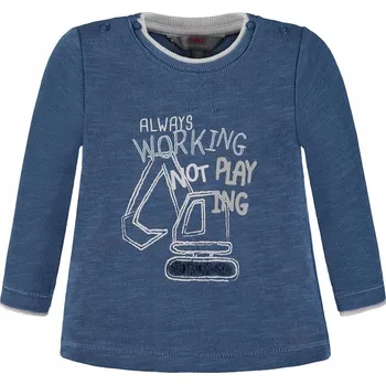 Chlapecká mikina Kojenecká chlapecká blůza s dlouhým rukávem s bagrem modrá Kanz, vel. 68