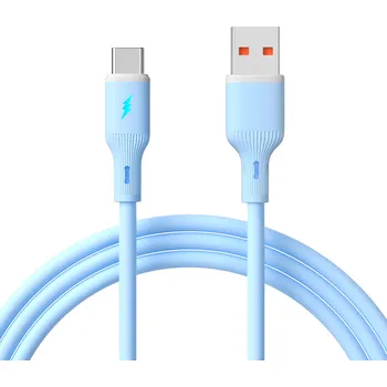 Kabel USB type C / USB A 1m AK-USB-63 Silikon Modrá