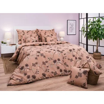 Bytový textil DADKA VRACOV Povlečení krep Klaudie světle hnědá 140x200, 70x90 cm II.jakost