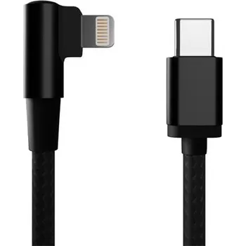 Datový kabel Gembird adaptér USB-C (M) / Lightning (M), datový / nabíjací, opletený, pravouhlý, 0.2m CC-USB2-CMLML-0.2M