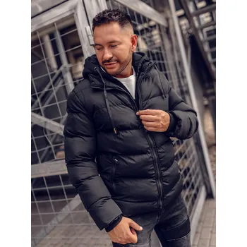 Oblečení a móda Černá pánská prošívaná zimní bunda Bolf 7325A - S