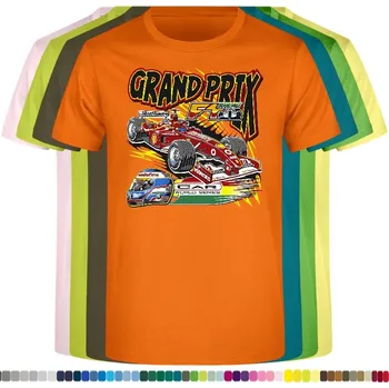 Dívčí oblečení detske-levne-bavlnene-tricko-potisk-formule-grand-prix Barva: Orange - oranžová, velikost: 140