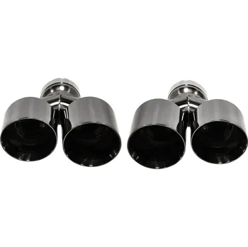 Zadní díl výfuku MTUNING Koncovka výfuku 2x 101mm, vstup 70mm černá chromovaná sada