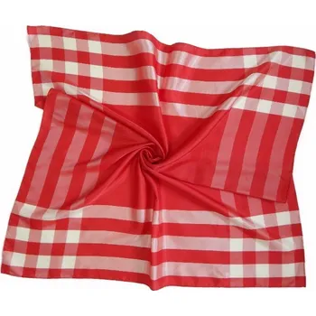 HEDVA ČESKÝ BROKÁT Šátek 51345 VSh 100x100 KŘÍŽÁCKÝ KÁRO červená