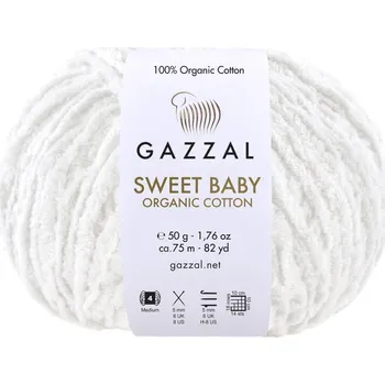Příze Gazzal Příze Sweet baby organic cotton 2600 bílá