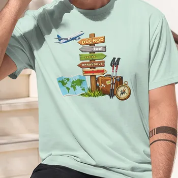 Pánské tričko Důchod: teď začíná opravdové dobrodružství - Pánské tričko s potiskem pro důchodce Barva: A7 - Frost, Velikost: L