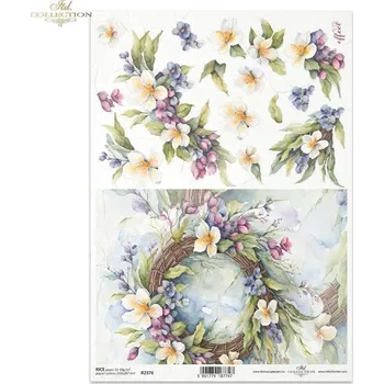 Výtvárné potřeby Rýžový papír na decoupage ITD - Květinový, 3D efekt - R2376