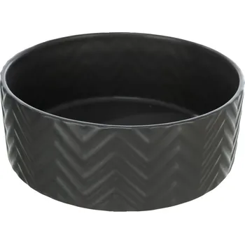 Miska pro psa TRIXIE CZ Keramická kulatá miska vroubkovaná Zvolte barvu misky: Černá, Zvolte rozměr misky: 20cm / objem 1,6l / hloubka 6,6cm