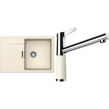 Granitový dřez Set Schock S6-4 (dřez Mono D-100 Magnolia + baterie SC-510 Magnolia)