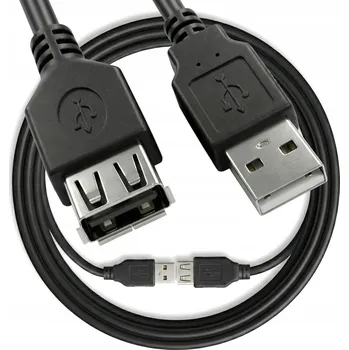 Datový kabel Prodlužovací USB kabel 1,7 m, USB A 2.0, samec-samice, šedý