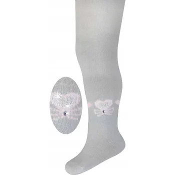 Dívčí šedé punčocháče se srdíčky Milusie, vel. 56/62