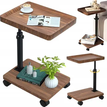 Konferenční stolek Nastavitelný odkládací stolek kovový obdélníkový modrý industriální styl