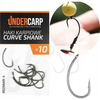 Rybářský háček Háčky na zem s protihrotem, Undercarp Curve Shank 10 ks