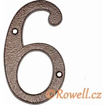 Domovní číslo C4. Číslo 145mm kom.měď '6' (C4. Číslo 145mm kom.měď '6')