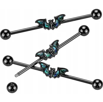 Piercing Industrial piercing – pavouk, pavučina, černý, ocel 316L, do ucha i29