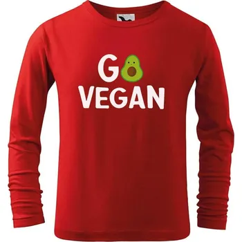 Dětská móda DOBRÝ TRIKO Dětské triko Go vegan Velikost: 134/8 let, Barva: Červená