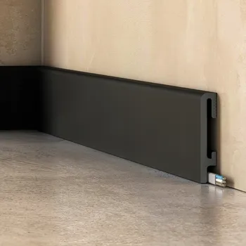 soklová lišta Podlahová lišta rovná černá DuroFit PF080B vysoká 8 cm MARDOM DECOR