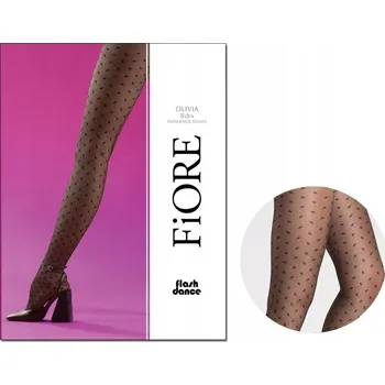 Dámské punčochy Vzorované Punčocháče Fiore OLIVIA 15 DEN černé black velikost 4