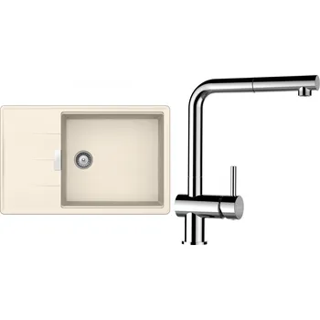 Kuchyňský dřez Set Schock S17-13 (dřez Tia D-100LS Magnolia + baterie Epos.120 Chrom)