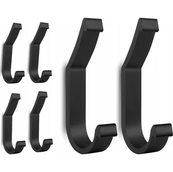 Věšák Háček nástěnný věšák Do obýváku koupelny z oceli Sada 6 Ks Barva Černá