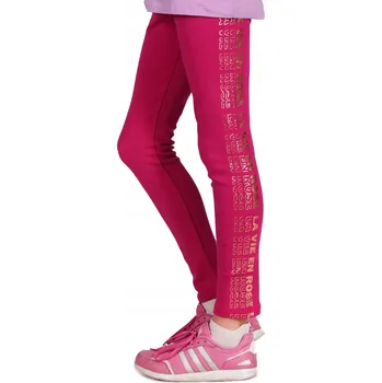 YOCLUB dětské legíny dlouhé klasické bavlna růžové velikost 140