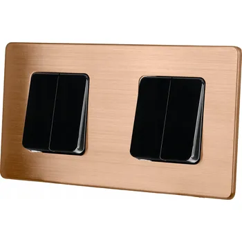 vypínač ČTYŘNÁSOBNÝ SCHODIŠŤOVÝ VYPÍNAČ SVĚTLA ČERNÝ OCEL PVD MĚDĚNÁ PREMIUM