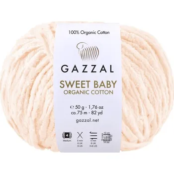 Příze Gazzal Příze Sweet baby organic cotton 2610 světlá meruňková