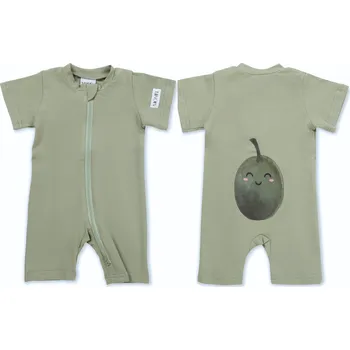 Kojenecký overall Moniel Dětský overal s krátkým rukávem Oliva Olive Velikost: 56 cm