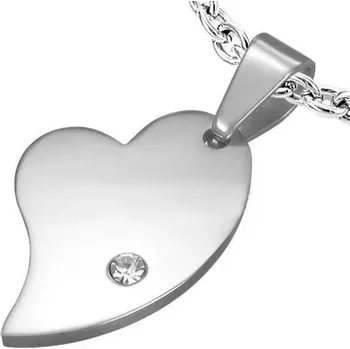 Přívěsek Přívěsek ocel srdce s kamínkem 90 (Šperky chirurgická ocel, přívěšky)