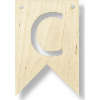 Obraz Dřevěný praporek s písmenem C do girlandy - Velkoobchod Handmade