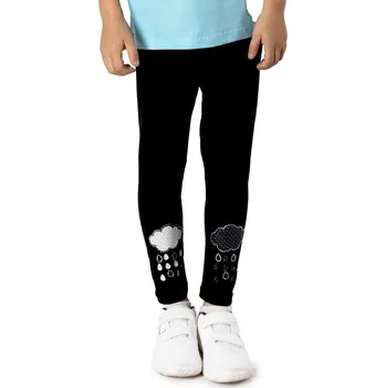 Dívčí dlouhé legíny s 3D aplikací obláček 98-104 YOCLUB