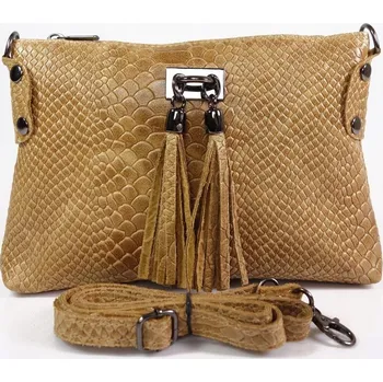 Vera Pelle kabelka, kožená kabelka přes rameno, pravá kůže, vícebarevná