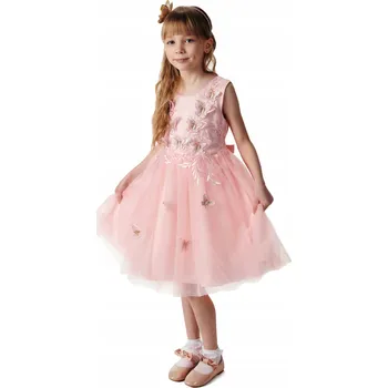 Dámské šaty ŠATY ELEGANTNÍ SPOLEČENSKÉ S MOTÝLKY VEL. 98