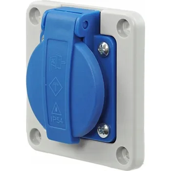 Elektrická zásuvka Zásuvka panelová zástrčková elektrická Adelid modrá 75x75mm