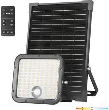 LED reflektor se senzorem a solárním panelem 30W S PROMĚNLIVOU BARVOU SVĚTLA