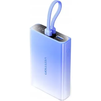 Powerbanka Powerbanka Vention 10000mAh USB-C + Lightning + USB-A 22,5W LED modrá