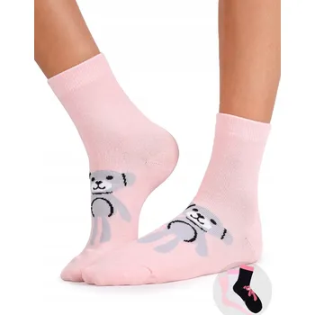 Dívčí dlouhé bavlněné Ponožky s medvídkem, 3 ks, velikost 31-34 YOCLUB