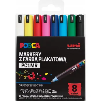 Dekorativní fix Uni Posca vícebarevný, 8 ks