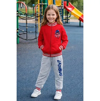 Sun City Dívčí tepláková souprava KOUZELNÁ BERUŠKA červený vršek Červená, Velikost: 116 116