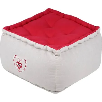 Polštář Sedací polštář - puf na zem PAULINE červená 40x40x30 cm France