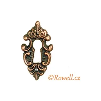 Nábytkové kování SK7 Štítek klíč staroměď (SK7 Štítek klíč staroměď v povrchu staroměď. Jednoduchý a funkční doplněk do interiéru.)