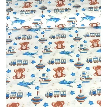 Metráž bavlněná látka hračky modré | RTex