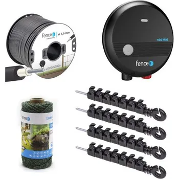 Ohradník Sada elektrického ohradníku na plot proti kočkám/škůdcům, síťový zdroj, lanko, speciální izolátory 10 ks