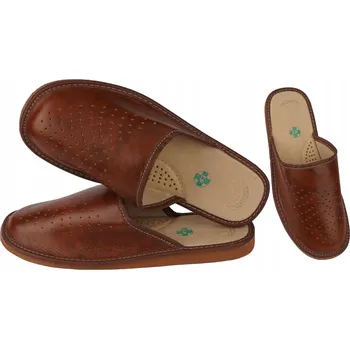 Pánské pantofle Pánské kožené pantofle, pohodlné Papuče Bačkory Bamboše s uzavřenou špičkou, velikost 43