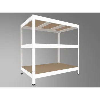 Dílenský regál Kovový regál do spíže Biedrax 45 x 120 x 120 cm, bílý - 3 police MDF