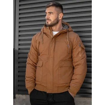 Oblečení a móda Kamelová silná pánská zimní bavlněná bunda Bolf 1890A - M